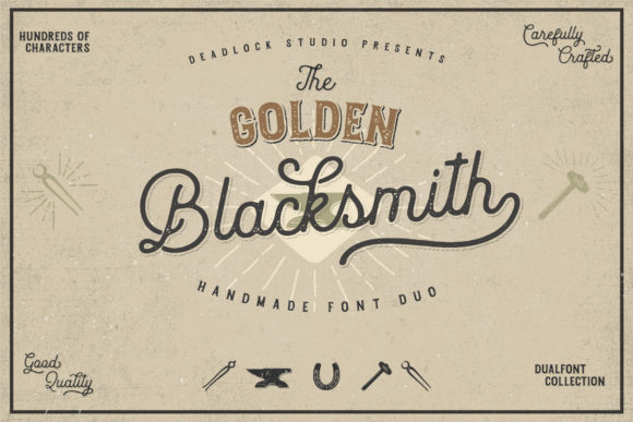 Using The Golden Blacksmith Font for Crafted Products
